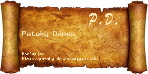 Pataky Dénes névjegykártya
