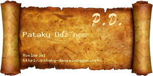Pataky Dénes névjegykártya